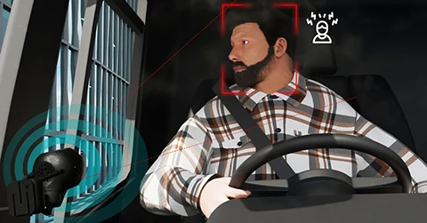 a close-up of an artificial intelligent camera