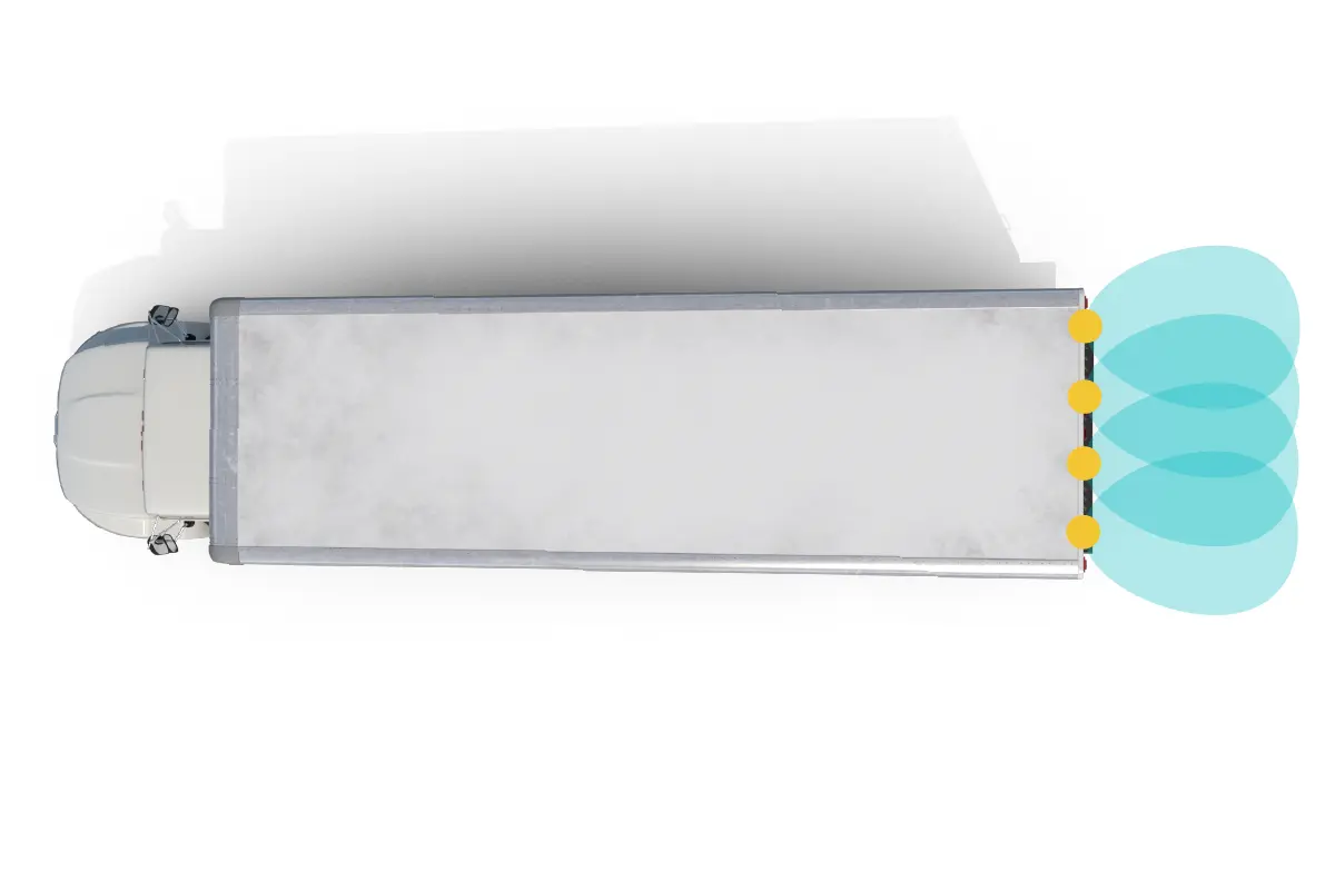 Brigade Backscan® 4 sensor ultrasonic system detection illustration