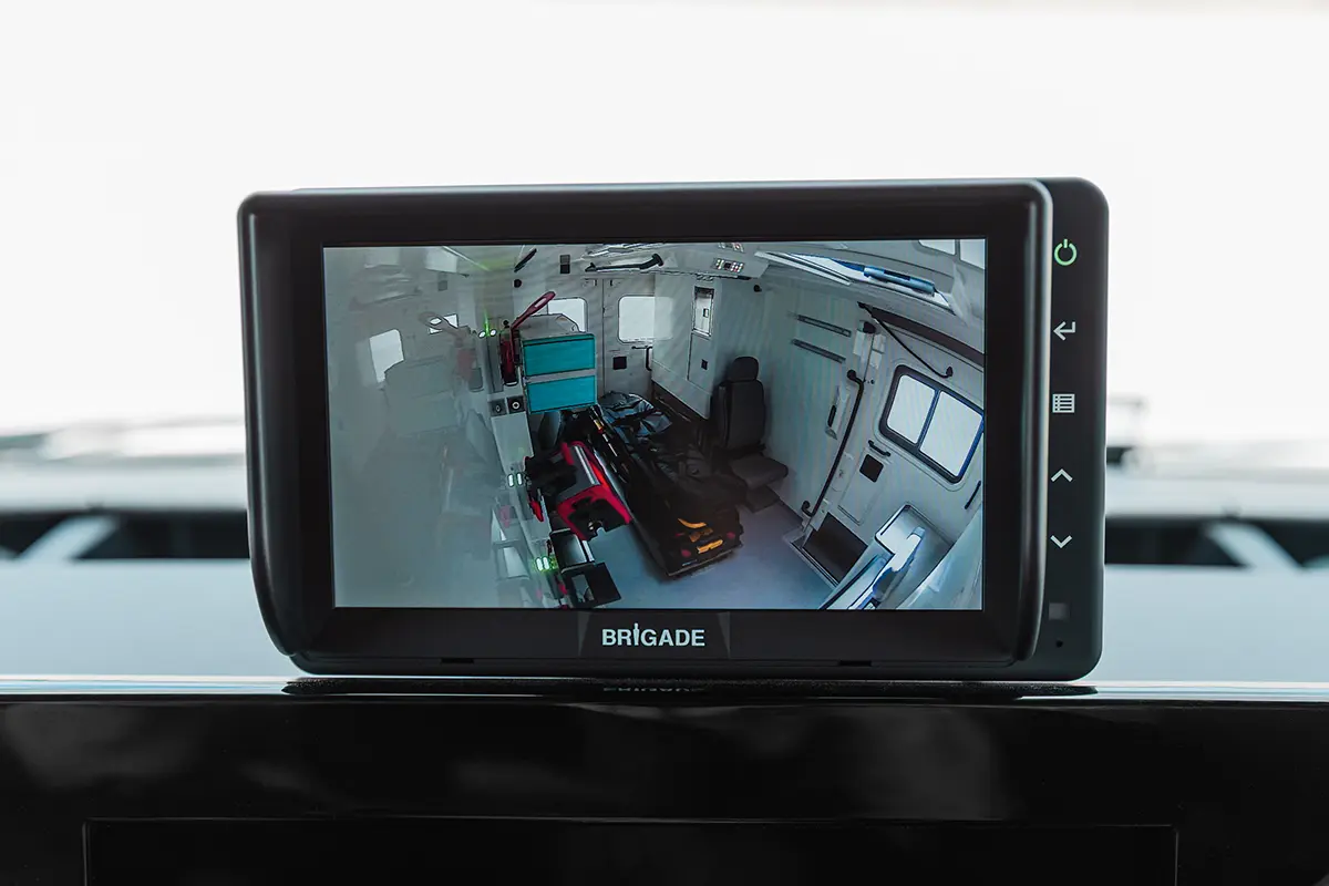 Brigade monitor showing ambulance interior