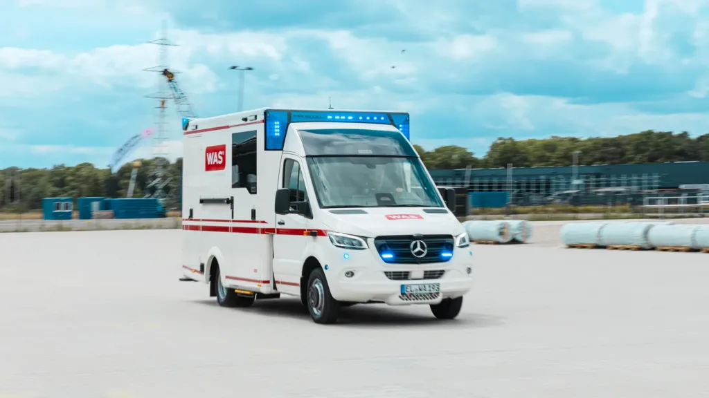 WAS Ambulance with Backeye®360 AI fitted